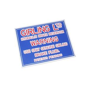 Buy Girling Warning Sticker - reservoir Online