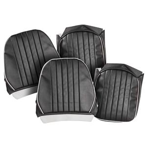 Buy Seat Covers - Black/White - Pair - Leather Online