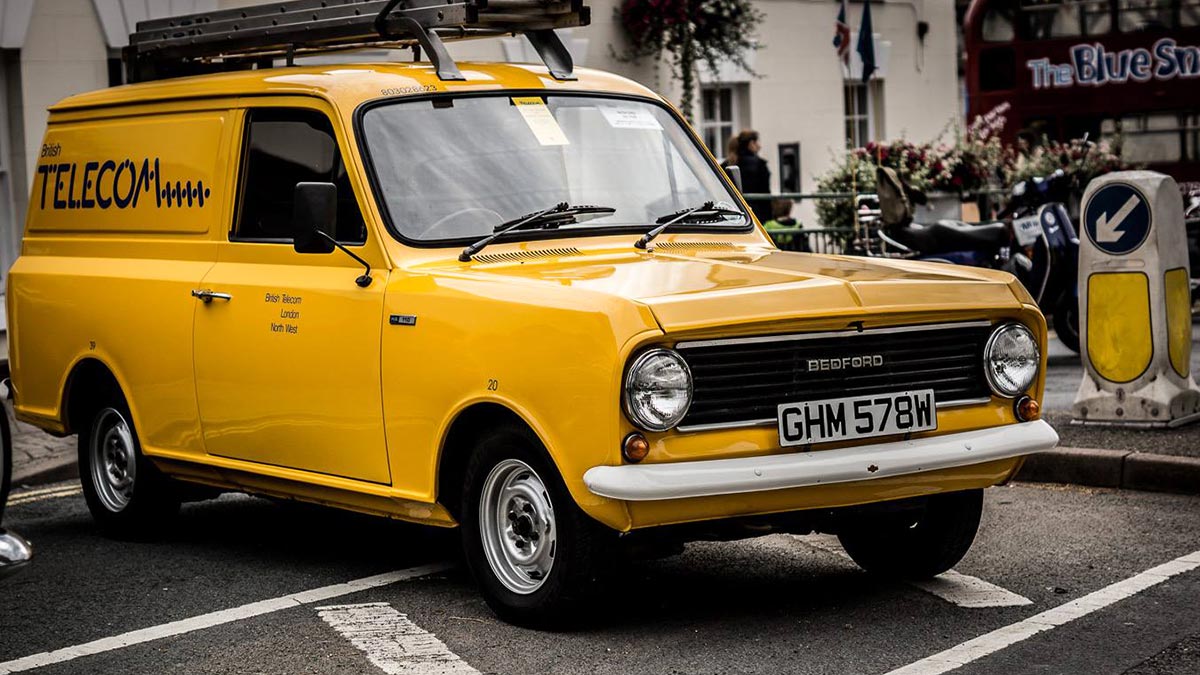 Yellow Bedford, BT Van. Photo by Ashley Foster Photography.