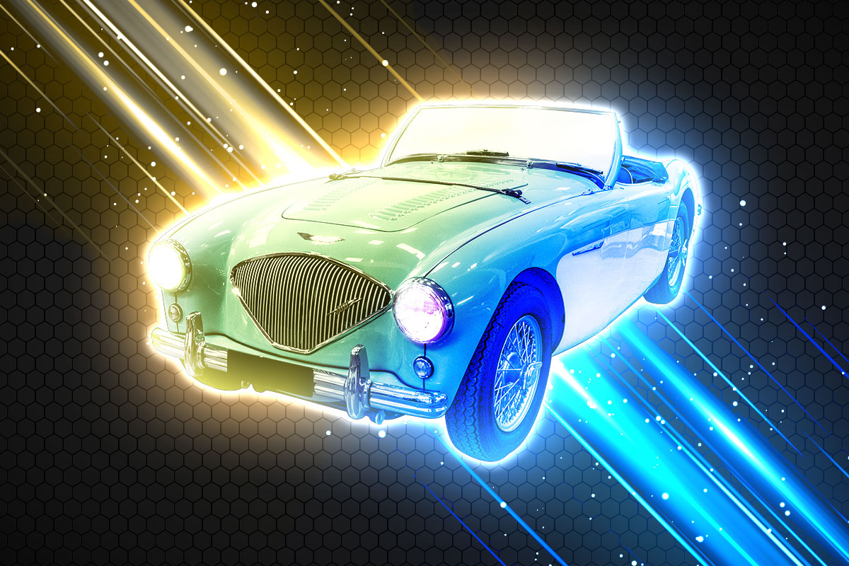 Austin Healey 100 power illustration.