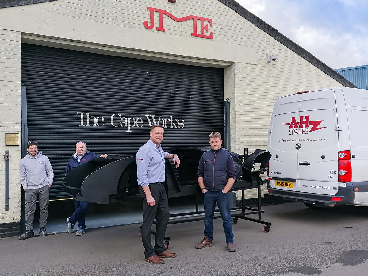 John Lee and Jonathan Hill with the team at JME Healeys in Warwick.