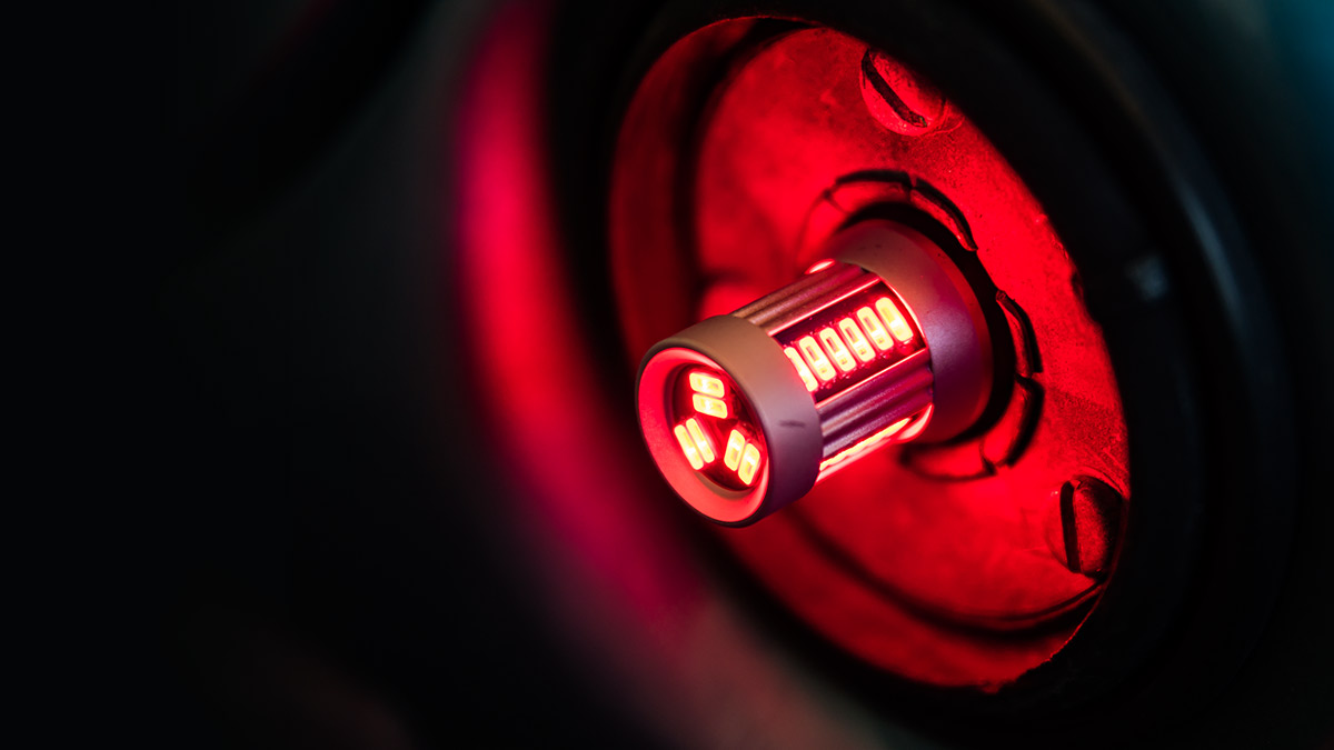 LED Austin-Healey tail light without the red lens.