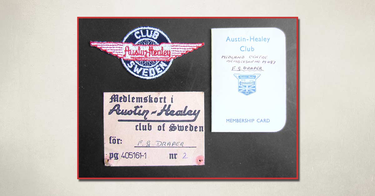 Fred Draper's Austin-Healey Club membership