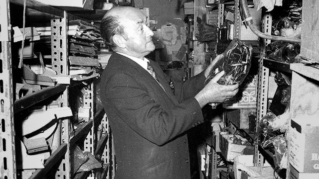 Fred Draper in the stores at A.H. Spares during the early days.