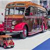 Restored Ray Herrit & Sons vintage excursion bus on display at the 2025 NEC Clas