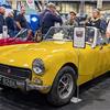 Bright yellow MG Midget displayed by the Midget and Sprite Club Young Members at