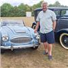 Paul Stanforth with his Austin Healey BJ7 in Healey Blue at Southam Classic Car 