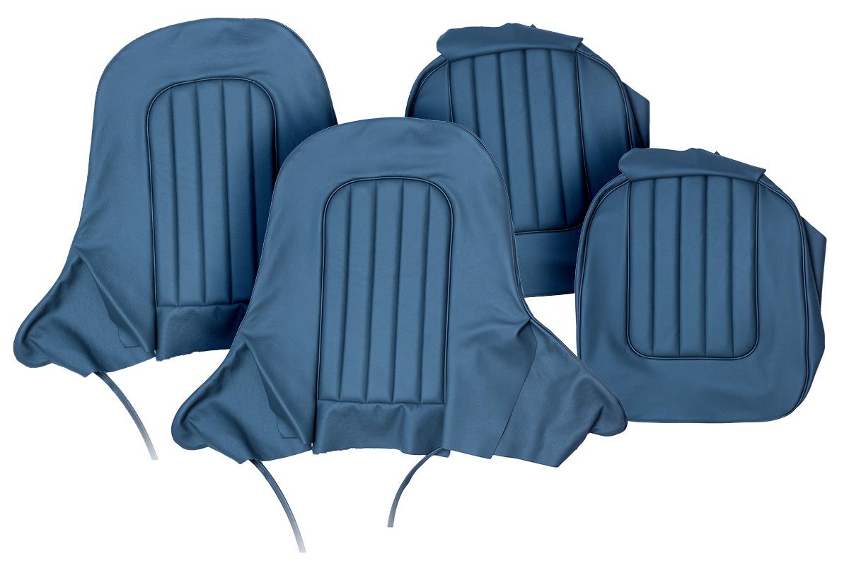 Austin Healey 100 seat covers | Black with black piping