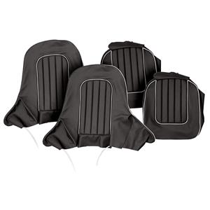 Buy Seat Cover set - front - Black/White - leather Online