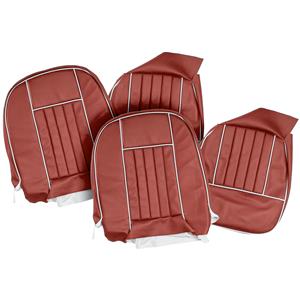 Buy Seat Covers - Red/White - Pair Online