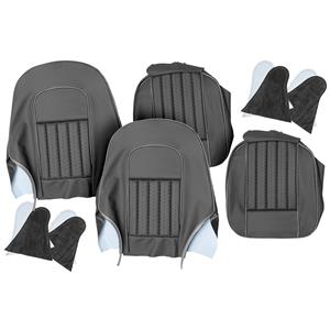 Buy Seat Cover set - front - Black/Silver - vinyl Online