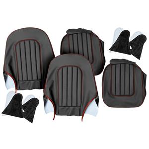 Buy Seat Cover set - front - Black/Red - leather Online