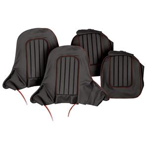 Buy Seat Cover set - front - Black/Red - leather Online