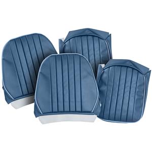 Buy Seat Covers - Blue/Light Blue - Pair - Leather Online