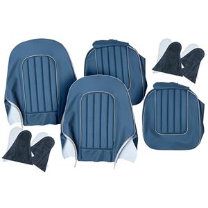 Buy Seat Cover set - front - Blue/White - leather Online