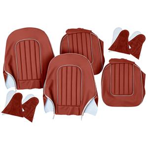 Buy Seat Cover set - front - Red/White - leather Online