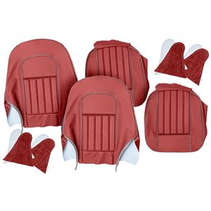 Buy Seat Cover set - front - Red/Silver - vinyl Online