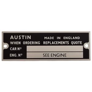 Buy Chassis Identification Plate Online