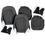 Austin Healey Leather Front Seat Cover Set - Black/Black