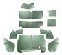Austin Healey BN1-BN2 Boot/Trunk Lining Kit - Green Armacord