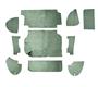 Austin Healey BN4, BT7, BJ7 & BJ8 Boot/Trunk Lining Kit - Green Armacord
