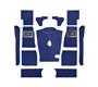 Austin Healey Carpet Set - Blue - Centre-Change - Karvel