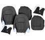 Austin Healey Leather Front Seat Cover Set - Black/Black