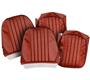 Austin Healey Sprite Leather Seat Covers - Red/Black - Pair