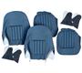 Austin Healey Leather Front Seat Cover Set - Blue/Silver