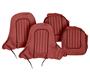 Austin Healey Leather Front Seat Cover Set - Red/Black