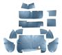 Austin Healey Boot/Trunk Lining Kit - Blue Armacord