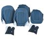 Seat Cover set - front - Blue/White - leather