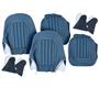 Seat Cover set - front - Blue/White - leather