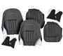 Austin Healey Leather Front Seat Cover Set - Black/White