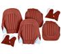 Austin Healey Leather Front Seat Cover Set - Red/White