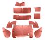 Austin Healey Boot/Trunk Lining Kit - Red Armacord
