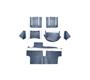Austin Healey Rear Deck Trim Kit - Blue Armacord