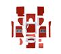 Austin Healey BN1 Carpet Set - Red-L.H.D - Karvel