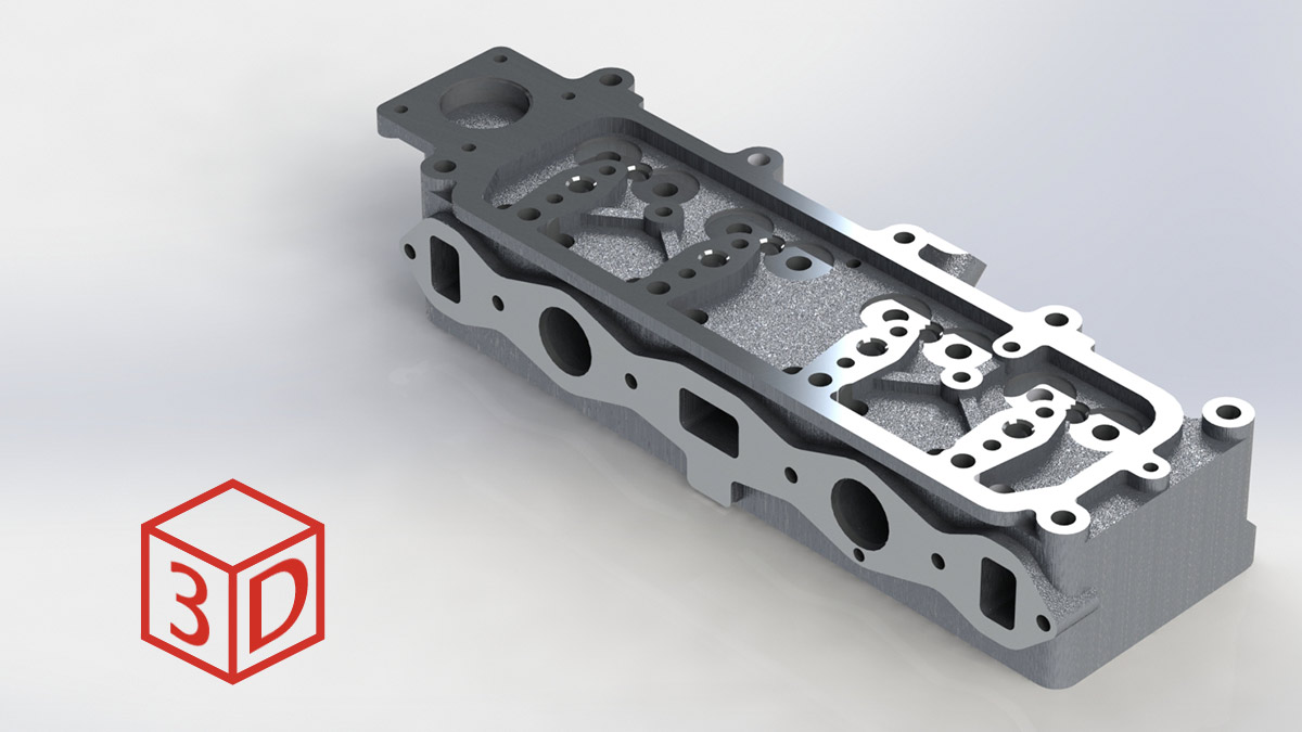 CAD drawing of Austin-Healey cylinder head.