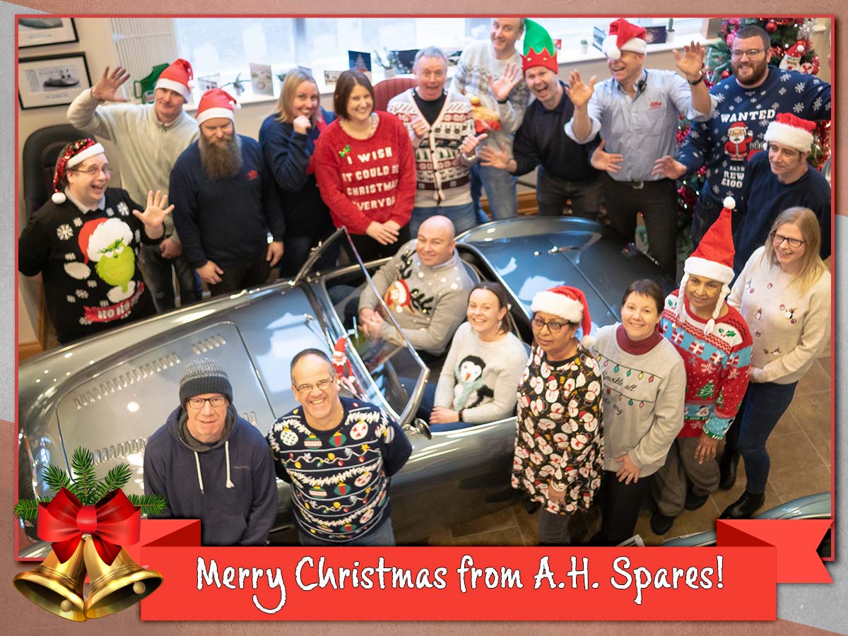 Group photo of everyone at A.H. Spares - Christmas 2019.