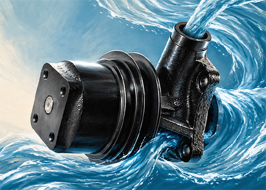 Austin Healey water pump illustrating coolant circulation and engine cooling