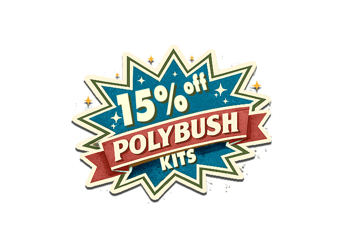 15 percent off Polybush kits logo