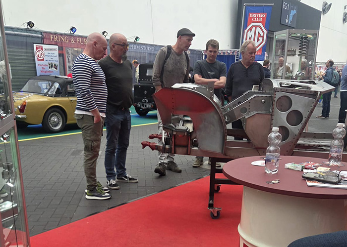 A H Spares Inner Body Structure display attracting interest at Retro Classics Essen 2026.
