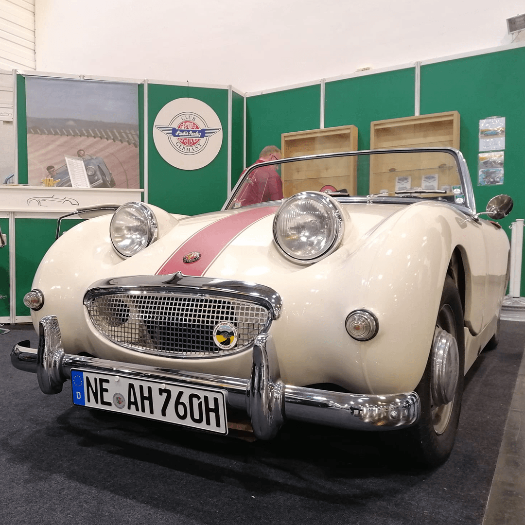 Austin Healey Sprite MK1 Frogeye on display at the Austin Healey Club Germany stand