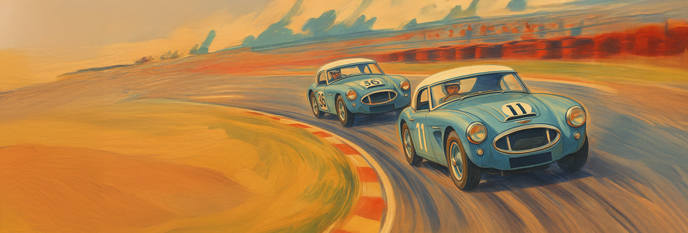 Austin Healey racing art