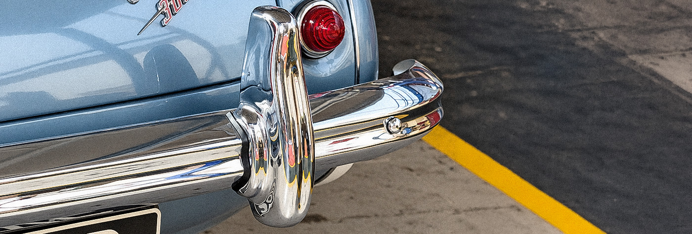 Austin Healey 3000 BT7 rear bumper with chrome over-rider fitted