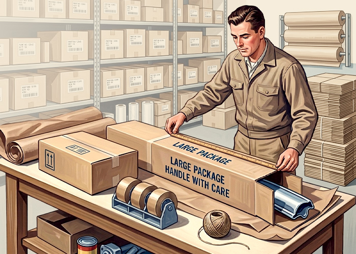 Comparison of standard and oversized parcels used for classic car parts shipping