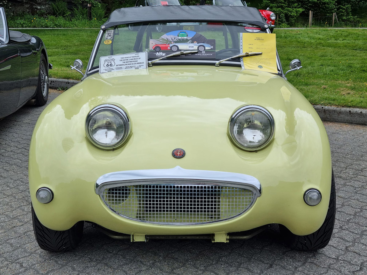 Austin Healey Sprite MK1 Frogeye on display at the People's Choice Car Award at the 6th European Healey Meet in Noway