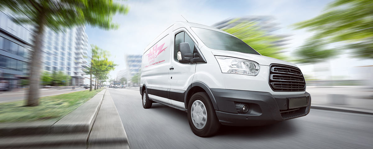 White van with A H Spares logo