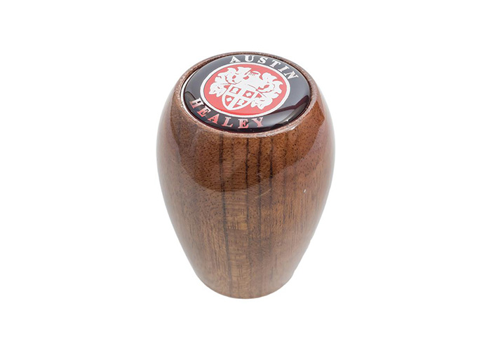 Wooden Austin Healey Gear Lever Knob with Crest